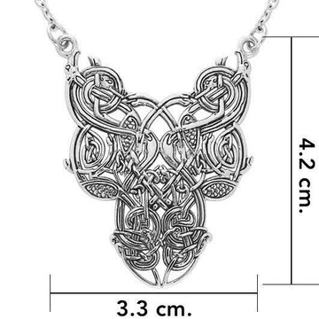 Celtic Knotwork Bird Silver Necklace TN294 - Jewelry